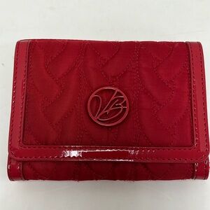 Vera Bradley Quilted Red Convertible Wallet/Wristlet Patent Leather Trim